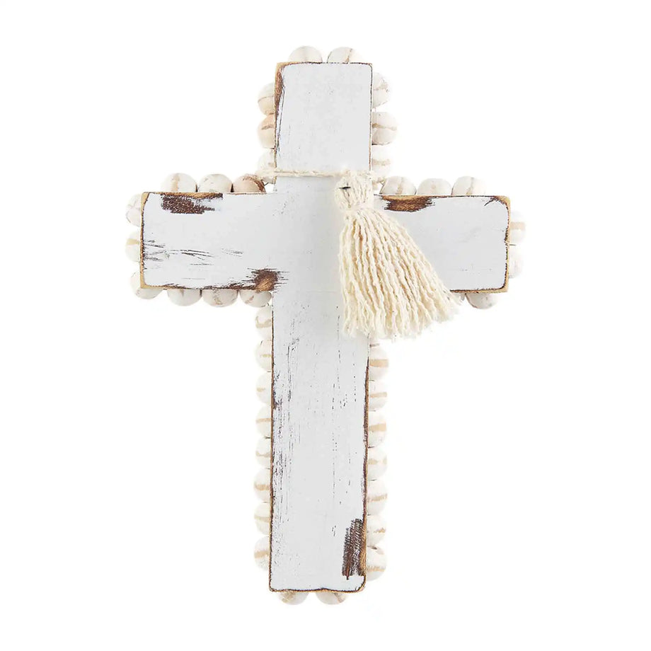 beaded small wood cross