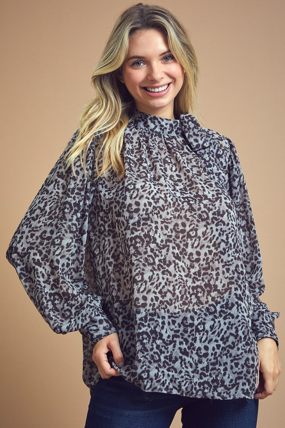 Cheetah print blouse sale